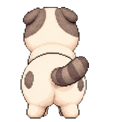 Fudfid shy back-turn tail wiggle animation