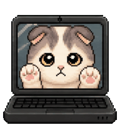 Fudfid trapped in laptop screen animation